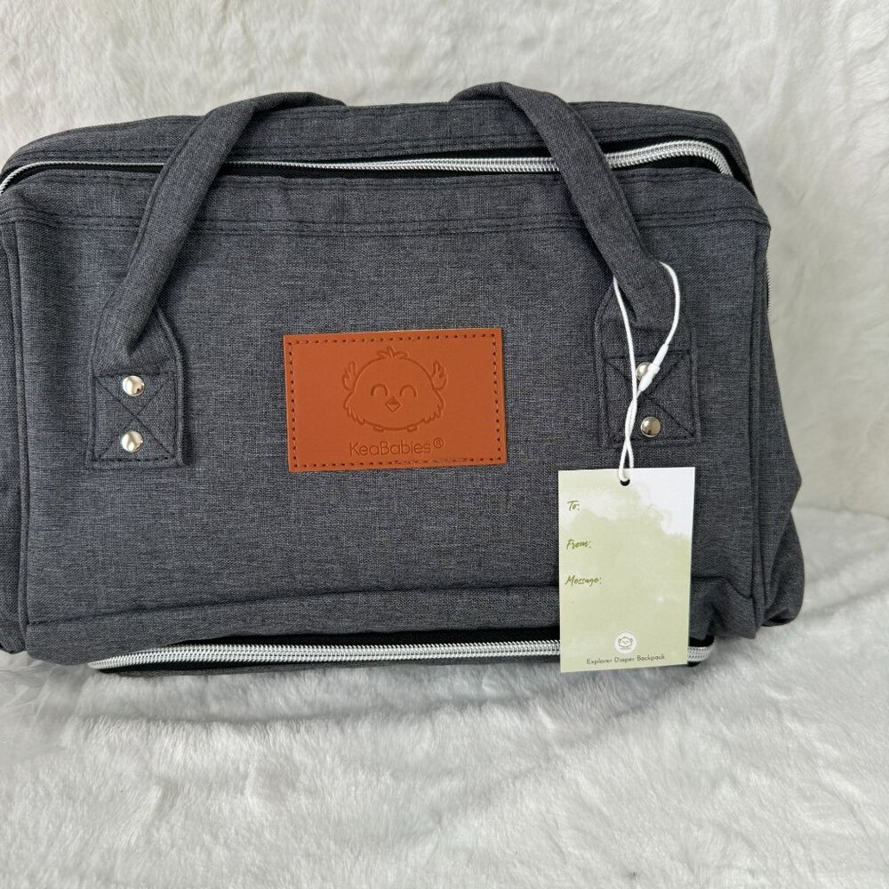 KeaBabies Original Diaper Bag Mystic Gray Large Capacity & Multi-Functional